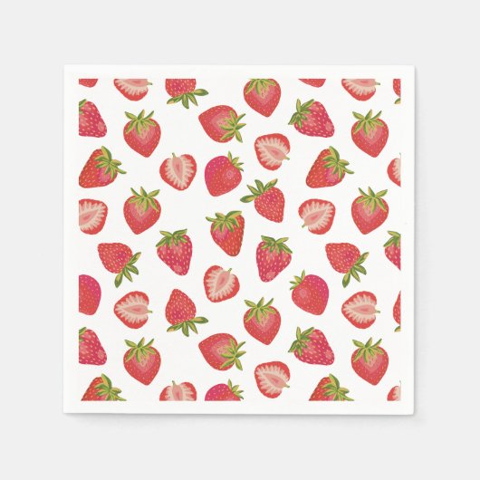 Summer Red Strawberry Pattern Serviette (Vorderseite)
