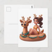 Summer Rentier Holiday Fun Pool Party Design Postkarte (Vorne/Hinten)