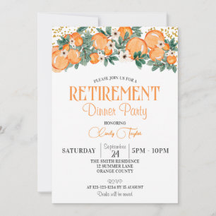 Summer Retirement Party, Orange Citrus Thema Einladung