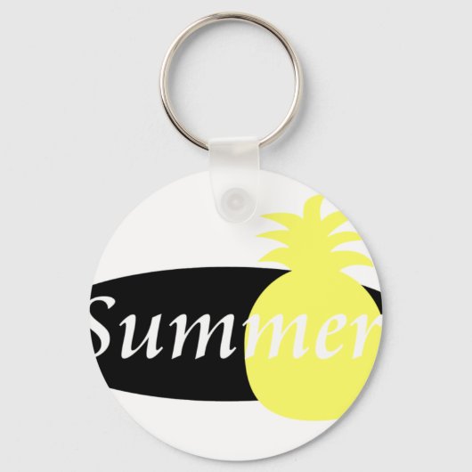 Summer Retro Ananas Design Schlüsselanhänger (Vorderseite)
