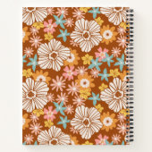 Summer Retro Blume | Monogram-Notebook Notizblock (Rückseite)