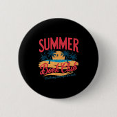 Summer Retro Book Club Funny Beach Vacation Button (Vorderseite)