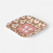 Summer Retro Butterfly | Monogram Paper-Teller Pappteller (Gewinkelt)