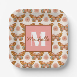 Summer Retro Butterfly | Monogram Paper-Teller Pappteller