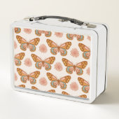 Summer Retro Butterfly | Monogramm Lunch Box (Rückseite)