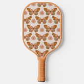 Summer Retro Butterfly | Monogramm Pickleball Schläger (Rückseite)