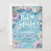 Summer Retro Disco Sweet 16 Pool Vibes Party Einladung (Vorderseite)