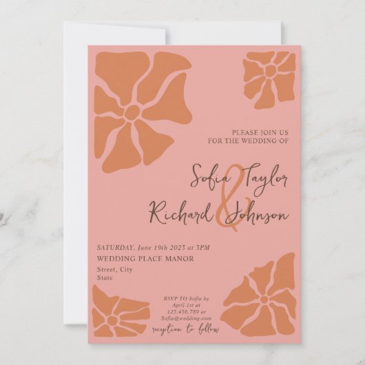 Summer Retro Groovy farbenfrohe florale Daisy Hipp Einladung (Vorderseite)