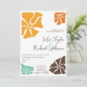 Summer Retro Groovy farbenfrohe florale Daisy Hipp Einladung (Stehend Vorderseite)