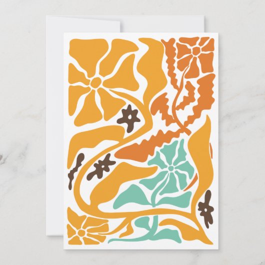 Summer Retro Groovy farbenfrohe florale Daisy Hipp Einladung (Rückseite)