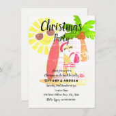 Summer Retro Weihnachts Party Weihnachtsmann einla Einladung (Vorne/Hinten)