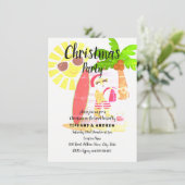 Summer Retro Weihnachts Party Weihnachtsmann einla Einladung (Stehend Vorderseite)