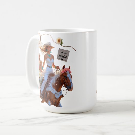 Summer Ride to Forever – Cowgirl Wedding Bliss" Kaffeetasse (Vorderseite Links)