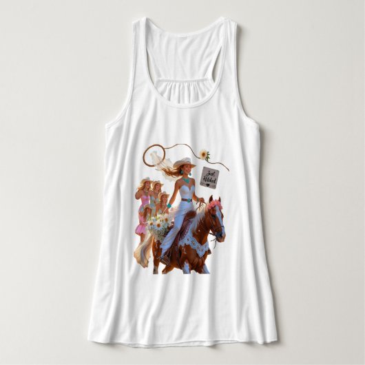 Summer Ride to Forever – Cowgirl Wedding Bliss Tank Top (Design Vorderseite)