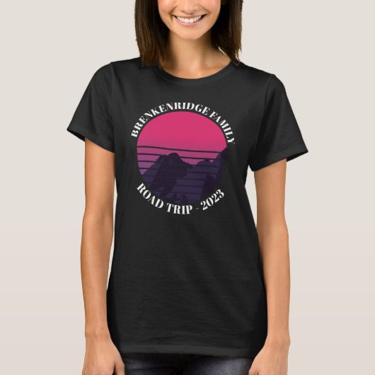 Summer Road Trip Berg Retro Adventure Custom T-Shirt (Vorderseite)