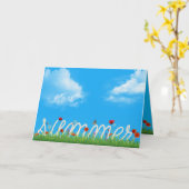 summer rope design with poppies karte (Gelbe Blume)