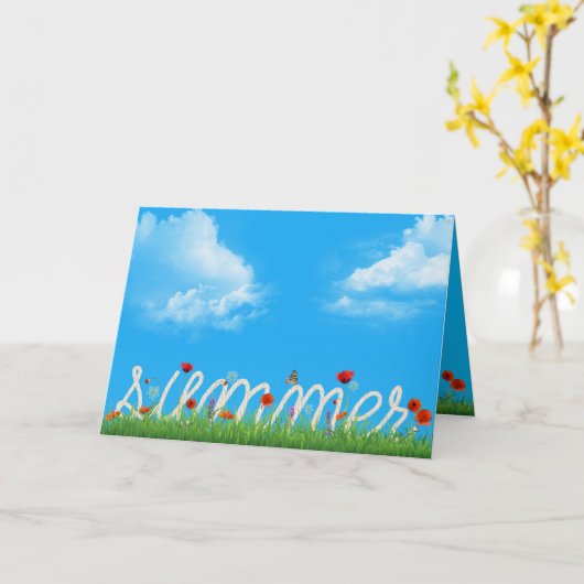 summer rope design with poppies karte (Gelbe Blume)