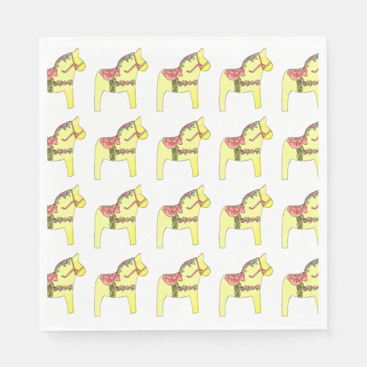 Summer Rose Dala Pferdepapier Napkins Serviette (Vorderseite)