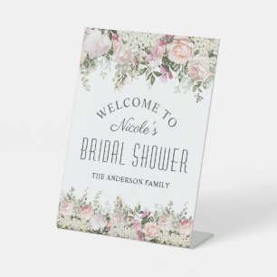Summer Rose Garden Brautparty Willkommen Sockelschild