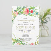 Summer Rose Garden elegante neue Zuhause Grillen Einladung (Stehend Vorderseite)