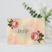 Summer Rose Hochzeitsempfang UAWG Einladung (Stehend Vorderseite)