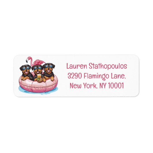 Summer Rottweiler Hunde Flamingo Pool Tube (Vorne)