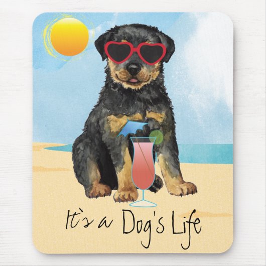 Summer Rottweiler Mouse Pad Mousepad (Vorne)