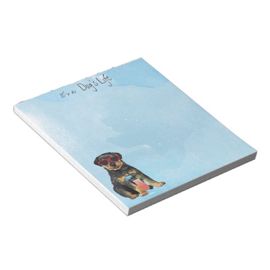 Summer Rottweiler Notepad Notizblock (angewinkelt)