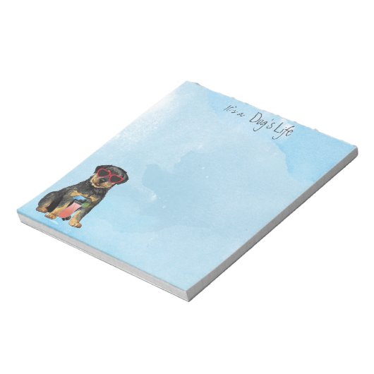 Summer Rottweiler Notepad Notizblock (Rotiert)