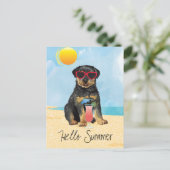 Summer Rottweiler Postcard Postkarte (Stehend Vorderseite)
