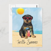 Summer Rottweiler Postcard Postkarte (Vorne/Hinten)