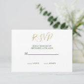 Summer Rustic Holz Elegante Gold Wedding RSVP Karte (Stehend Vorderseite)