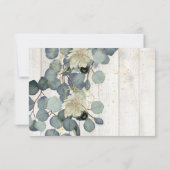 Summer Rustic Holz Elegante Gold Wedding RSVP Karte (Rückseite)