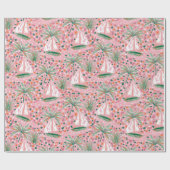 Summer Sailboat Palm Trees Geschenkpapier (Flach)