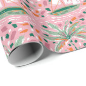 Summer Sailboat Palm Trees Geschenkpapier (Rolleneckpunkt)