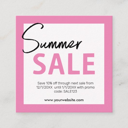 Summer Sale Business Card Begleitkarte (Vorderseite)