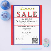 Summer Sale Red White Blue Heart Flyer (Einzeln)