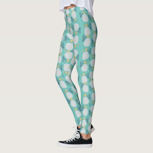 Summer Sand Dollar Botanisches Beach Pattern Leggings (Links)