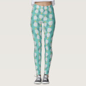 Summer Sand Dollar Botanisches Beach Pattern Leggings (Vorderseite)