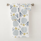 Summer Sand Dollar Seashells Beach Pattern Badhandtuch Set (Insitu)