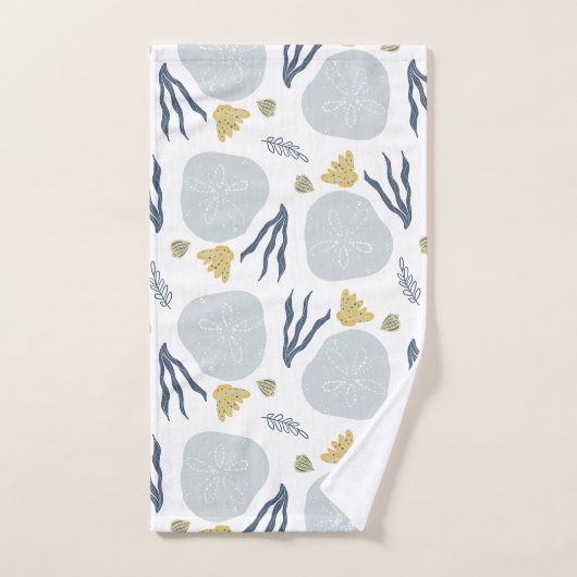 Summer Sand Dollar Seashells Beach Pattern Badhandtuch Set (Handtuch)
