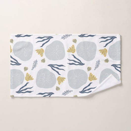 Summer Sand Dollar Seashells Beach Pattern Badhandtuch Set (Handtuch)