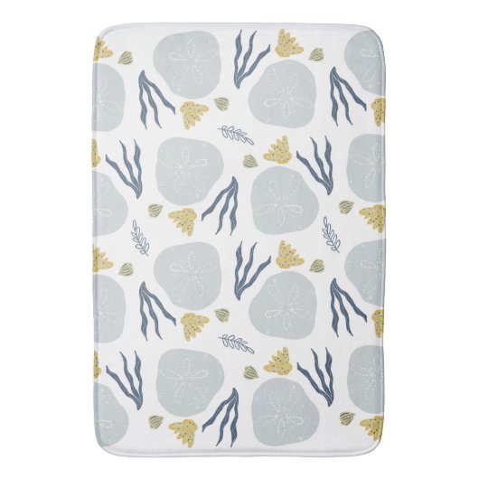 Summer Sand Dollar Seashells Beach Pattern Beach Badematte (Vorderseite Vertikal)