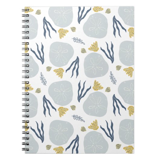 Summer Sand Dollar Seashells Beach Pattern Beach Notizblock (Vorderseite)