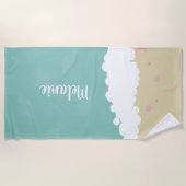 Summer Sand Seashell Name Handtuch (Vorderseite)