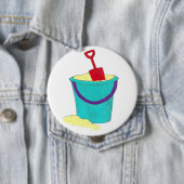 Summer Sand Tocket Shovel Pail Beach Party Button (Beispiel)