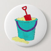 Summer Sand Tocket Shovel Pail Beach Party Button (Vorderseite)