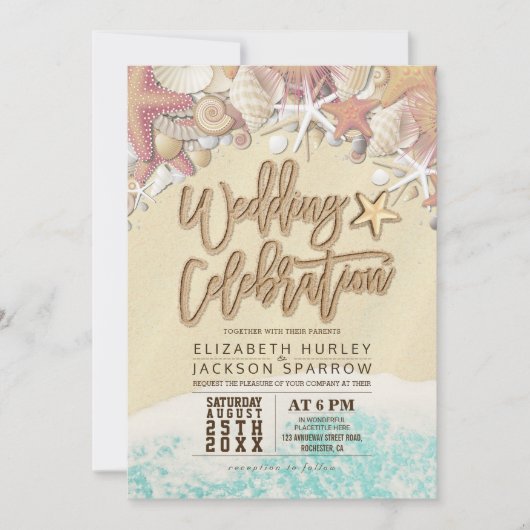 Summer Sandy Beach Hochzeit Brautparty Starfish Dankeskarte (Vorderseite)