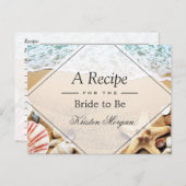 Summer Sandy Beach Starfish Brautparty Rezept Postkarte (Vorne/Hinten)