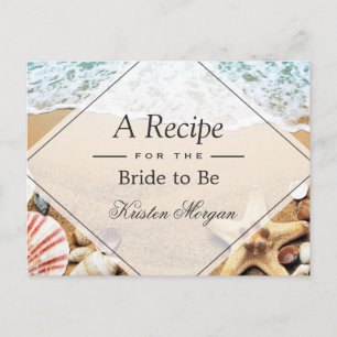 Summer Sandy Beach Starfish Brautparty Rezept Postkarte